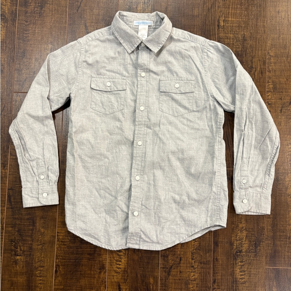 Boys Janie and‎ Jack Gray Casual Button Down Shirt Size 8